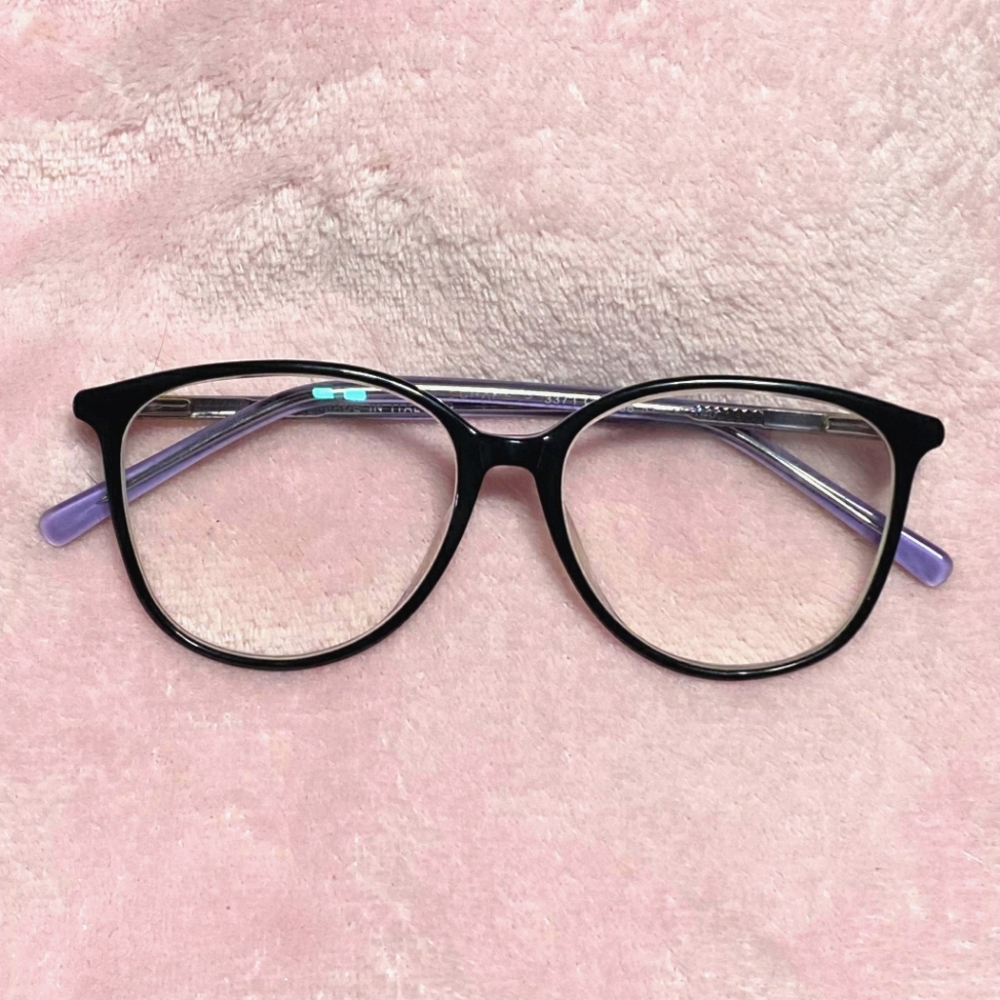 CHANEL 3373 C.1498 PRESCRIPTION EYEGLASSES (BLCK + LILAC PURPLE FRAME)
